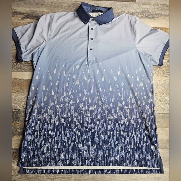 Greyson Polo Large Free To Be Golf Blue Ombre Arrows - Picture 1 of 11